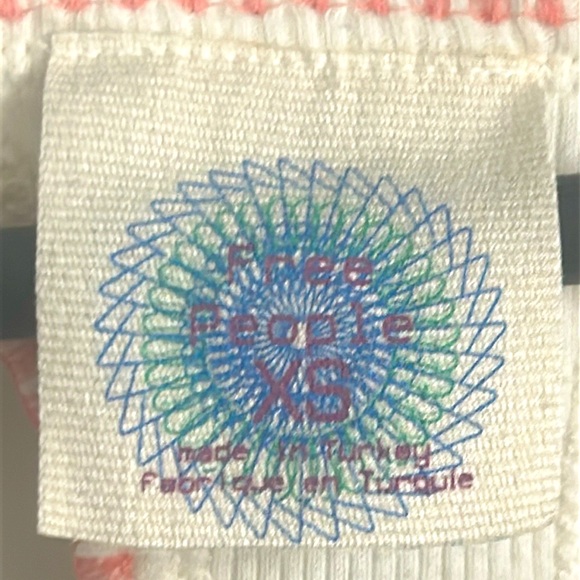 Free People Pink and Orange Geometric Ribbed Racerback Tank Top - Picture 2 of 5